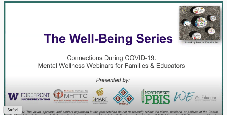 Educator Wellness Webinar Series by the Mental Health Technology Transfer Center Network
