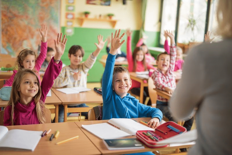 Classroom with all white students